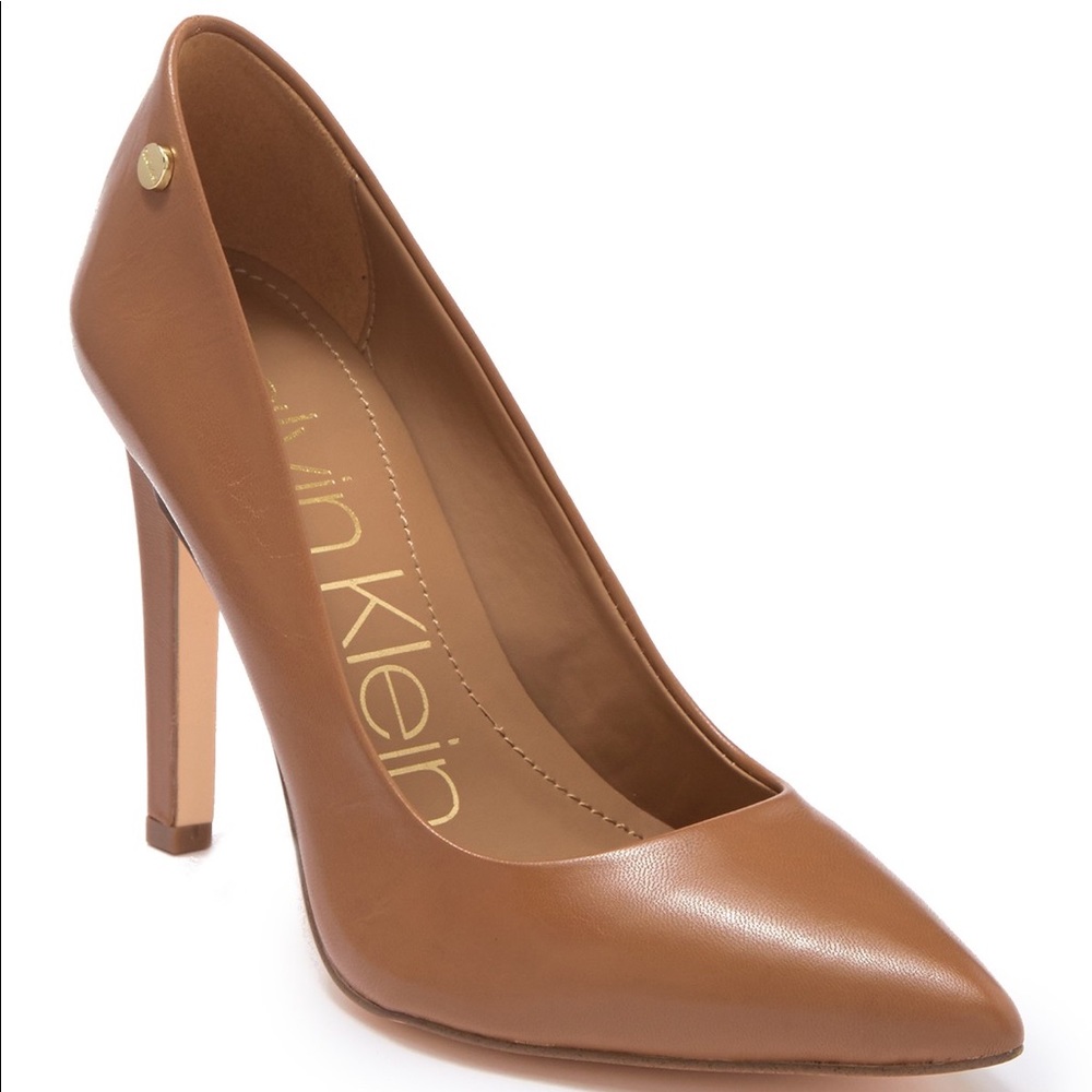 Calvin Klein Brady Leather Pointed Toe Pump